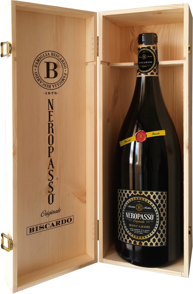 Biscardo Neropasso Jeroboam (3 L) + Houten kist